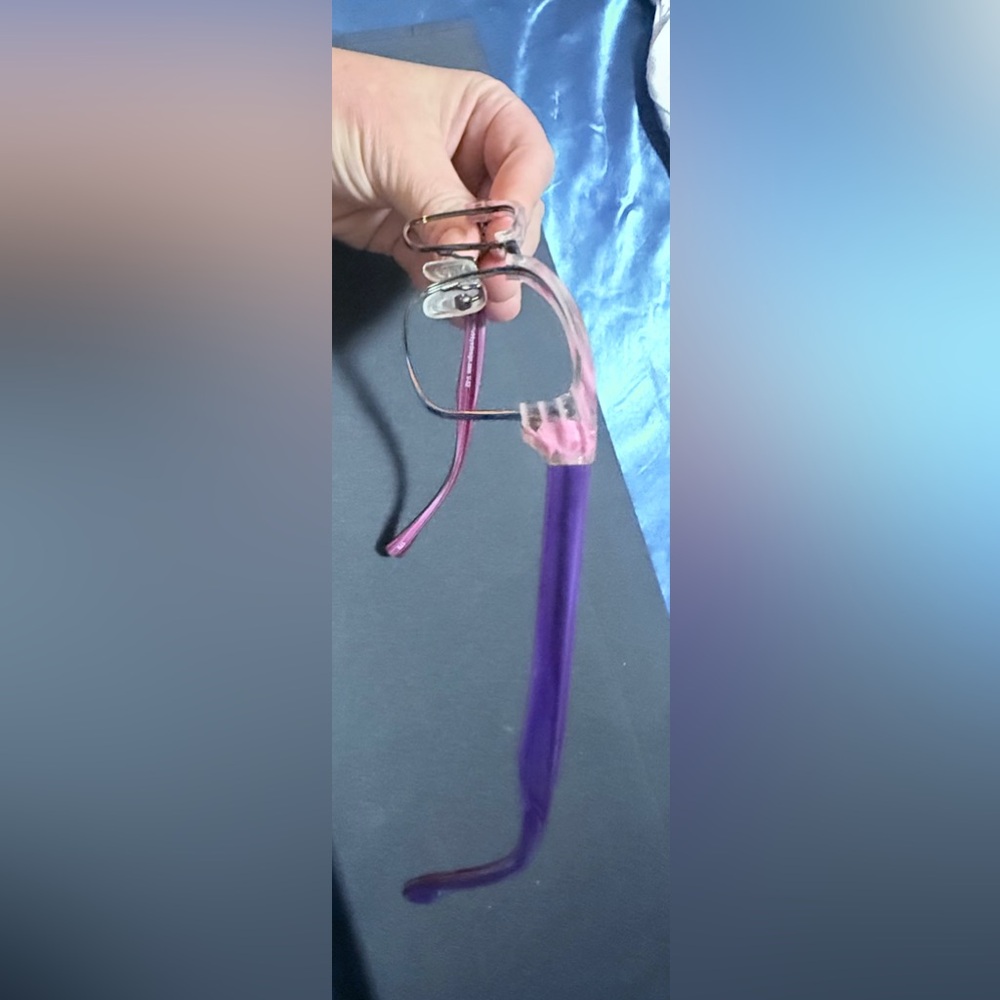 New Purple designer Rectangular Eyeglass frames - Picture 9 of 11